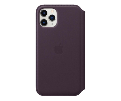 Etui do telefonów Etui Leather Folio do iPhone 11 Pro Aubergine fioletowe